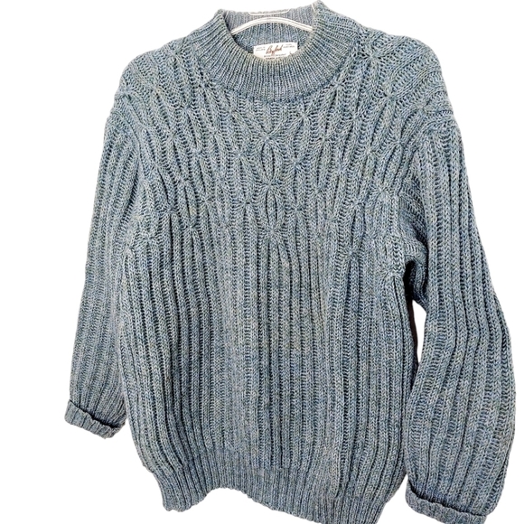 Vintage Byford 100% Wool Made in England Pullover Sweater Large Thick Cable Knit - Picture 3 of 12